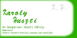 karoly huszti business card